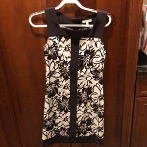 Brown and white floral dress